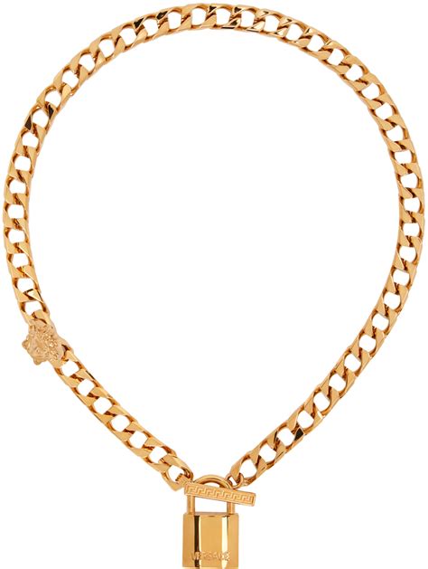 women's versace necklace|versace lock statement necklace.